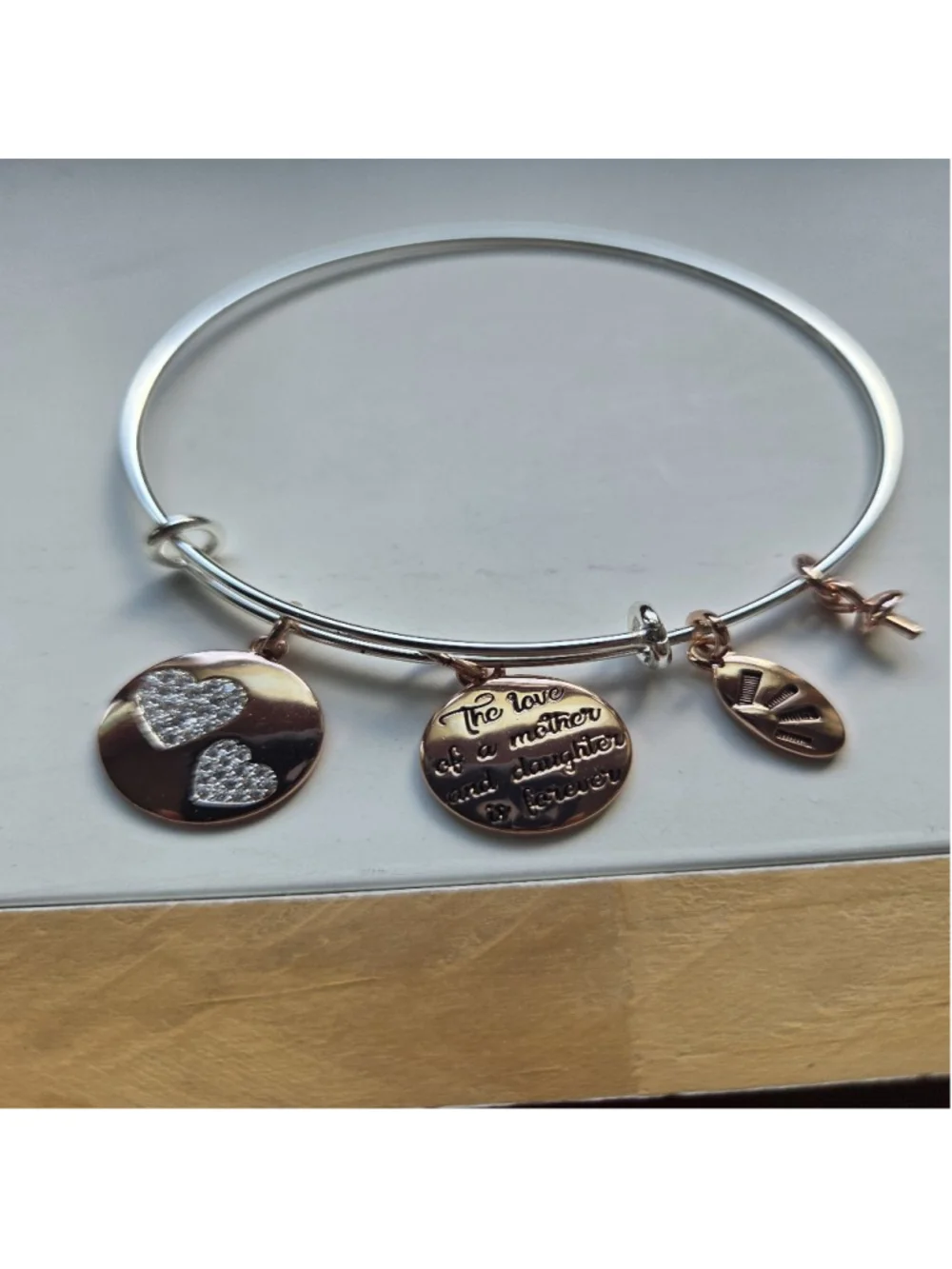Women's Unbranded Silver Rose Gold Charm Bracelet One Size
